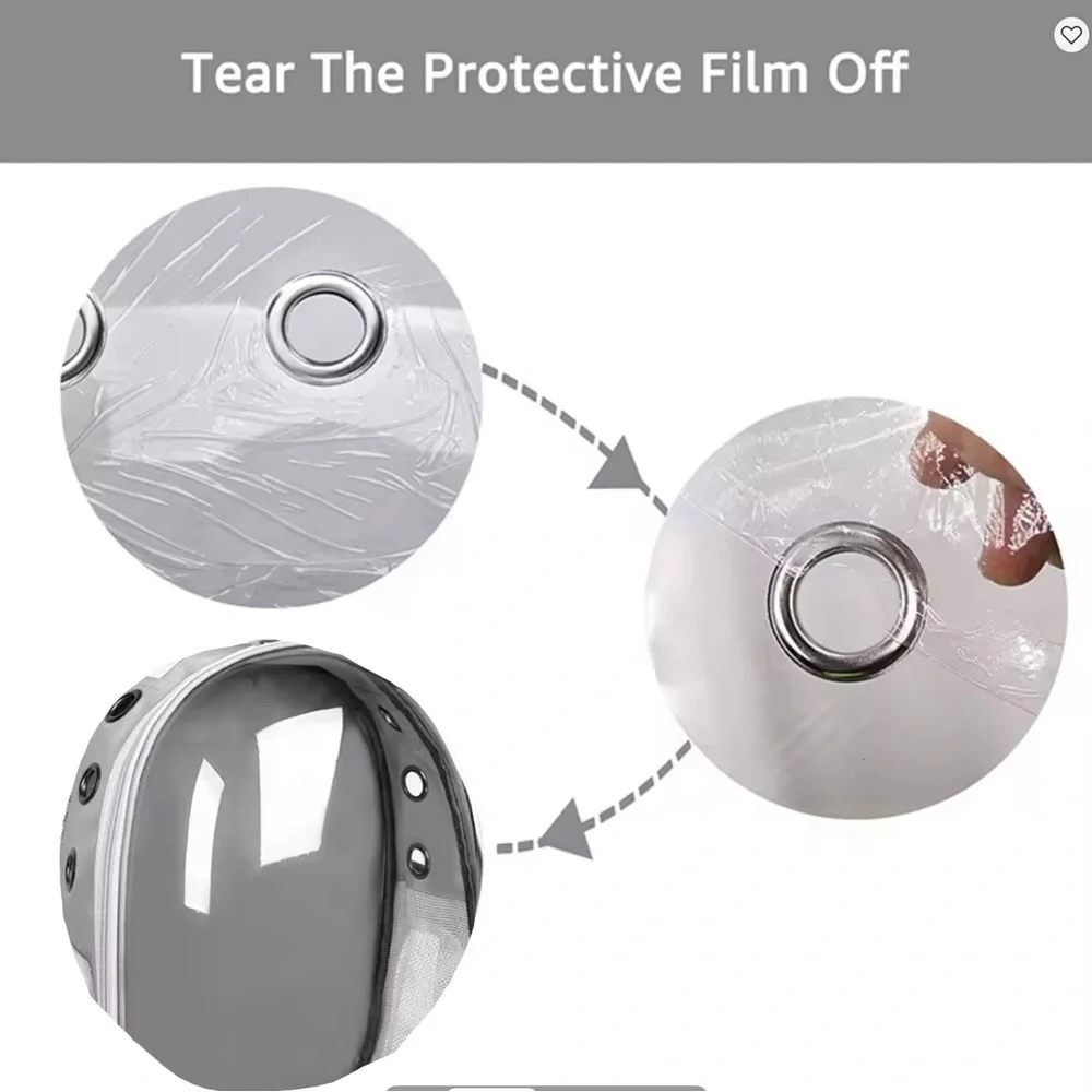 - (NEW)Gray PetPack Clear Bubble Carrying Bag Small, dogs Cats, Space Capsule …